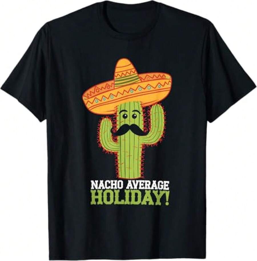 1 Pack Men's T-Shirt Nacho mexicano Fiesta promedio Cinco de Mayo Camiseta de hombre - Negro - Ver 1