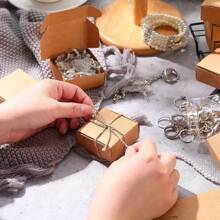 36/60pcs-Mini Kraft Paper Gift Box - Multipurpose Jewelry Wrapping For Rings, Earrings, Wedding & Birthday Gifts, Holidays & Christmas - Stand-Alone Use, No Power Required, Jewelry Making Display & Packing Supplie