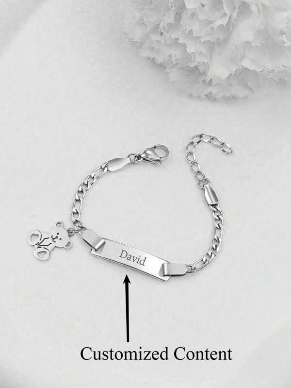 [Individuell gestaltetes Armband] 1 Stück Edelstahl personalisiertes graviertes Armband mit Namen/Datum, verstellbarer Charm, geeignet als Geburtstagsgeschenk, Mode, Herbstmode, Lässig, Minimalistisch, Unisex, Hip-Hop-Anpassung, personalisiert, einzigartiges ideales Geschenk für Geburtstag, Abschluss, Vatertag, Hochzeit, Alltag, Zusammenkünfte, Multifunktional, Ornamental