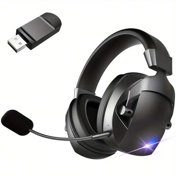 Căști de gaming wireless cu microfon detașabil anti-zgomot, Bluetooth 2.4G - USB - Jack cu fir de 3,5 mm, 3 moduri, căști de gaming wireless pentru PC, compatibile cu Switch, compatibile cu telefon, tabletă