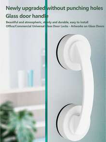 No Drill Needed, Glass Door Pull Handle, Thickened Heavy Duty Suction Cup Style Bathroom Glass Door Handle