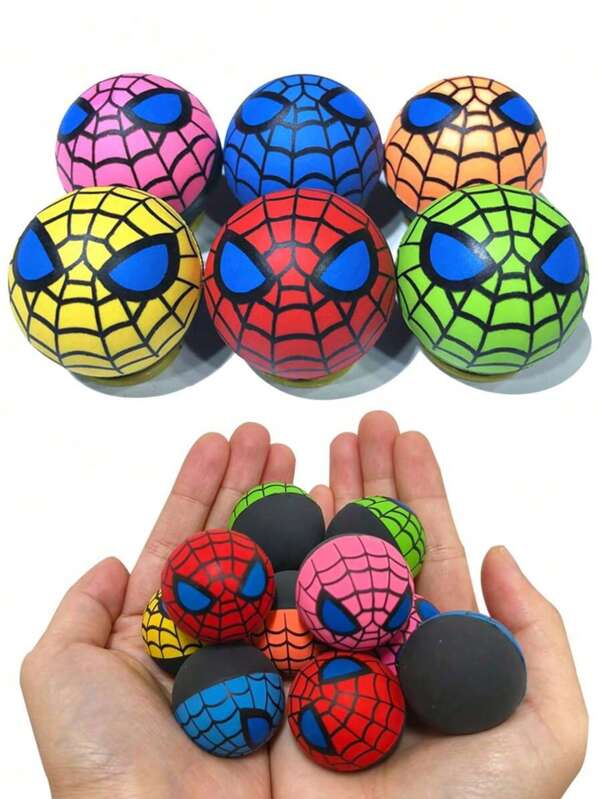 Marvel 20 piezas Juguetes de pelotas saltarinas de la serie Marvel Spiderman, suaves y de rebote lento, pelotas de goma de Spiderman que rebotan, juguetes de pelotas para exteriores, pelotas que rebotan como regalo de cumpleaños, Pascua, temporada de graduación, Halloween, Navidad, regalo para fiesta de vacaciones (algunos pueden ser aleatorios)