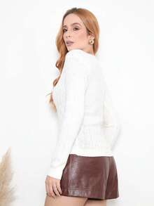 Women's Blouse Simple Casual Wool-Like Fabric Unused V-Neck Blouse Office Home Street Travel Bachelorette Party Garden Beach Night 2025 - 白色 - 查看 7