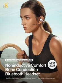 D8 Wireless Open Ear Headphone,Featuring C3 Clear Calling,Secure Earhook Sport Design, 5.4 Sport Earbuds With Earhooks For Long Time Playback With, Dual Mic Clear Call Sweat-Proof For Running Workout,Designed For Sports: Sport Headphones To Keep You Motivated,Compatible With Including Smartphones, Ipad, Laptop, Smartwatches, Etc.