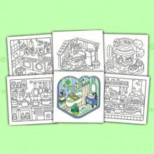 1Pc Coco Little Corner Coloring Book,Coloring Book For Adults And Teens And Students(Cozy Spaces Coloring) To Show Warm And Comfortable Moments, To Relax The Mood And Develop Color Perception And Imagination And Exercise Concentration, Which Can Be Given As Gifts To Family, Friends, Loved Ones,Wyo,Tina