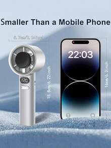 1 件 USB 可充电手持迷你风扇，120 档可调速度，数字显示，强劲涡轮风，适合家庭、学习、办公室、家务、户外、海滩、日常使用