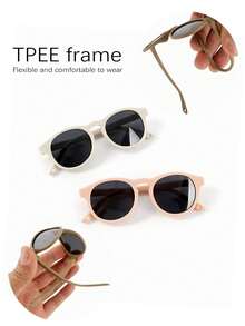 1 件儿童时尚眼镜，时尚轻便 TPEE 抗冲击男女休闲椭圆形时尚眼镜，适合 1-3 岁儿童的新款