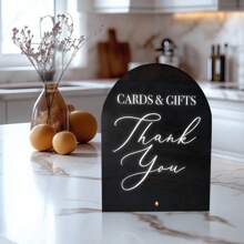 Indicator Arcă Acrilică – Afișează Elegant "CĂRȚI ȘI CADOURI" și "Mulțumesc"! Perfect pentru Nunți, Petreceri, Evenimente sau Decor Acasă – Indicator Decorativ Acrilic Elegant pentru Zone de Felicitări, Mese de Cadouri și Aranjamente de Evenimente