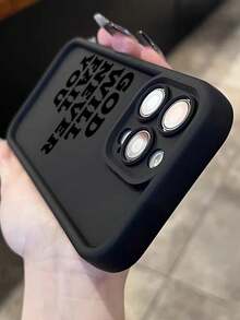 1 Piece Of Custom Name Or Like Sentence Phone Case, Custom Phone Case. Free DIY Custom Phone Case. Personalized Sentences, Name Design Phone Case. All-Inclusive Phone Case - Black - View 5