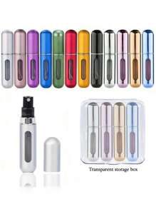 4-Piece Boxed Perfume Distribution Bottle, Bottom Direct Filling Perfume Bottle, Reusable Fine Water Spray Bottle, Makeup Water Bottle, Perfume Distribution Tool, With Storage Box, Available In A Variety Of Colors, Birthday Gifts For Family And Friends, Holiday Gifts,Portable For Travel 5ml