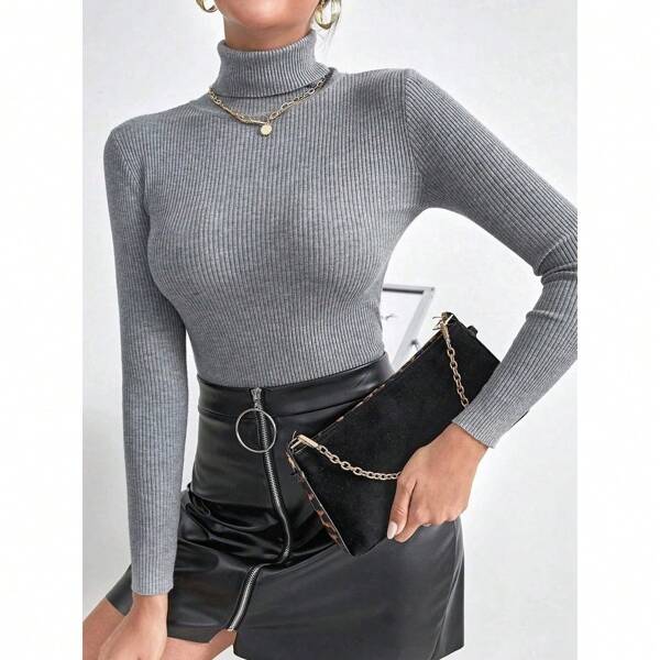 Blusa Feminina Tricô Gola Alta Cacharrel Lã Básica Moda Suoer Eenvio !!!
