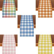 Watercolor Multicolor Buffalo Plaid Table Towel Plaid Tablecloth Farmhouse Spring And Summer Easter Home Kitchen Dining Table Decoration