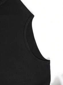 Camiseta de algodón de manga corta para mujer - Camiseta casual para mujer - Estampado de corazón "Mis personas favoritas me llaman niñera", tela suave y elástica, cuello redondo, manga corta, negra, esencial para primavera/verano, ropa casual. |   Estampado Divertido |   Ajuste Cómodo - Negro - Ver 3