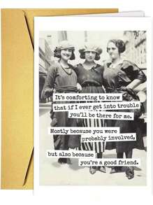 1Pc Funny Retro Photo Birthday Friendship Card, A Unique Gift For Boyfriend, Girlfriend, Colleague, Sisters, An Ideal Choice For Birthdays And Various Festivals, School Supplies,Back To School