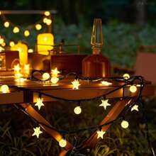Solar String Lights, LED Fairy Lights, Waterproof Outdoor Lights, , Multicolor Glow, Warm White Light, 8 Modes, Crystal Ball Lights, Star Lights, Bubble Lights, Garden Decor