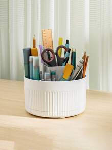 1pc Desktop Rotating Cosmetic Brush Holder, For Storage Of Eye Shadow, Lipstick And Brushes, Easy To Access Small Tools, Knives, Eyebrow Pencils, Razors, Office Stationery, Etc. It Is A Multifunctional Rotating Holder For Household Use And Organizing Cosmetics, Great As An Accessory Or Fun Gift.,For Holiday Beach, Bathroom Collection, Bedroom Collection, Large Capacity