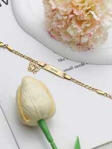Custom Engraved Bracelet, Can Be Attached With Charms, Unique Design, Personalized Gift - Multicolor - View 2