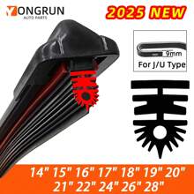 Tira de goma de 11 capas, accesorio de escobilla limpiaparabrisas de automóvil de 14", 15", 16", 17", 18", 19", 20", 21", 22", 24", 26", 28" de alta calidad en color negro