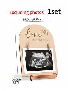 1 套木制超声波相框，用于宣布怀孕或婴儿出生装饰婴儿洗礼复活节礼物，适合男孩/女孩