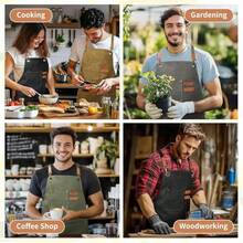 1 件多口袋工匠围裙，采用聚酯钎焊和金属复合材料制成，具有延伸防溅设计、防滑可调节肩带、防静电和防霉技术 - 彩色 - 查看 4