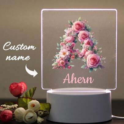 1pc Customized 26 English Alphabet Creative Gift, Personalized Valentine's Day Gift, Customized Name Night Light, Valentine's Day Gift For Girlfriend, Customized Valentine's Day Gift, Customized Girlfriend Gift, Customized Bedroom Decor, Customized Party Decor, Valentine's Day Gift, Multi-Functional, Decorative, Alphabet, Fashion, Modern, Colorful, Cute, Casual, Customized, Personalized, Unique, Customized, Son, Daughter, Children's Day Back To School Season Gift,Party Favors For Kids