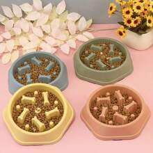 1 Pet Supplies Dog Slow Food Anti Suffocation Bowl Bone Candy Color Cat Slow Food Bowl