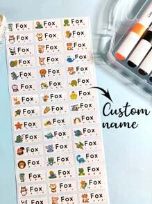 Etiquetas personalizadas con nombre, pegatinas transparentes personalizadas con nombre - Etiquetas con nombre resistentes al agua, pegatinas personalizadas para papelería, suministros para jardín de infantes, etiquetas personalizadas, resistentes al agua, sellado, sin plancha, reutilizables, adhesivo exquisito, lindo, adorable, colorido personalizado, único, regalo ideal para él, ella, familia, amigos, hijo, hija, estudiantes de la escuela para aniversarios, Día del Niño, cumpleaños, escuela, hogar, vuelta al colegio