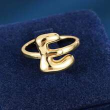 1 Creative Letter Design With Adjustable Opening For Women's Ring - Multicolor - View 8