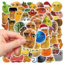 58张搞笑笑脸食物表情包贴纸，包括搞笑鸡块贴纸、水果脸贴纸、恶搞涂鸦贴纸、表情包礼物，防水乙烯基贴纸，适用于水瓶、保温瓶、吉他、行李箱、手机、手机壳、笔记本电脑、滑板等。 - 彩色 - 查看 4