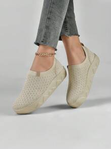 Zapatos deportivos casuales sin cordones para mujer, con suela ultraligera antideslizante, diseño ergonómico, interior relajante y cómodo, protección del talón