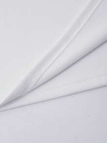 Men's Loose Fit Round Neck Khaki T-Shirt With Japanese Sword Sheath Design, Spring/Summer - White - View 4