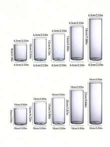 1pc/4pcs Glass Cylinder Vases, Hurricane Candle Holders For Pillar Or Floating Candles, Tall Clear Vase For Centerpieces, Round Vases For Wedding Anniversary Events Home Table Decor Home Decor Room Decor Flower Vase Glass Vase