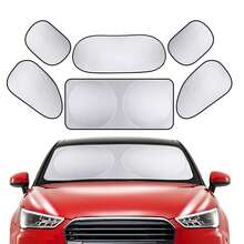 6pcs Car Windshield Sunshade - Sun Protection, UV Protection, Heat Insulation, Light Blocking Car Sunshade, Magnetic Car Window Sunshade, Summer UV Protection Sunshade For Front And Rear Windows - Sunshade - View 2