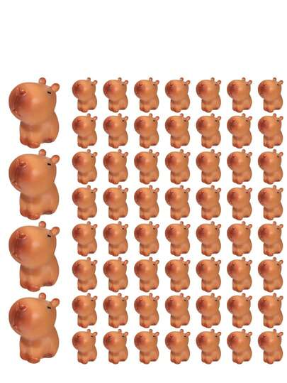 25/50 件迷你水豚树脂雕像、水豚模型装饰、微型动物桌面、户外工艺装饰、花园微型景观配件（经典风格）