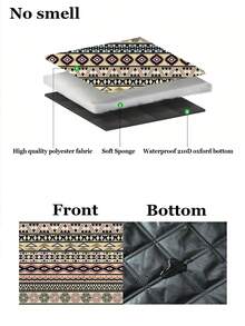 1件卡通波西米亚图案野餐垫超声波牛津布加厚户外防潮垫防水露营垫户外毯