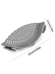 1pc Silicone Clamp Filter, Italian Pasta Filter, Clip On Food Filter Suitable For Meat, Vegetables, Fruits Silicone Kitchen Strainer, Multi-Purpose Food Filtering Tool, Suitable For All Pots And Pans, Easy To Clean, Vegetable Fruit Tools, Kitchen Items, Creative Kitchen Tools, Suitable For Hotels Restaurants, Kitchen Accessories (Gray) - Grey - View 7