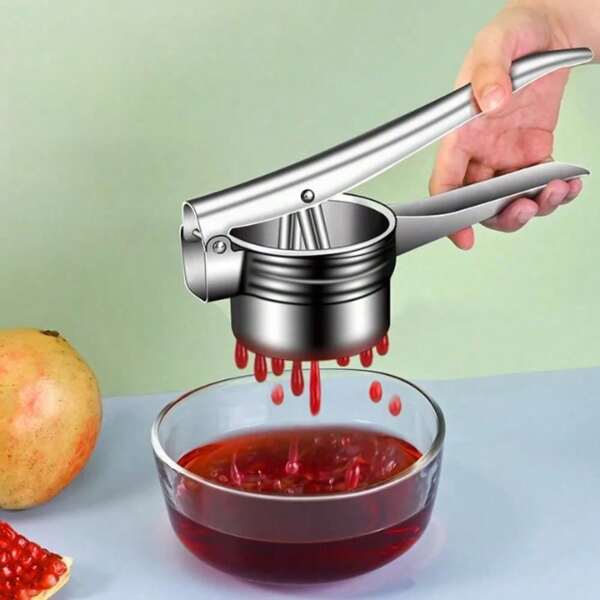 Manual Juicer Stainless Steel Fruit & Vegetable Juice Extractor, Potato Masher, Garlic Press, Kitchen Mini Multi-Function Tool