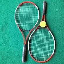 1 Large & 1 Small Aluminum Alloy Tennis Rackets, Durable High Elasticity, With 1 Tennis Ball, Family Set, Professional Tennis Rackets For Matches & Training