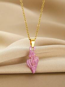 1pc Cute Multicolor Fashion Popular Sea Life Conch Pendant Girl Summer Clavicle Necklace Sweet Cute Street Accessories For Daily, Beach Party, Dance Wear, Holiday Birthday Gift ﻿