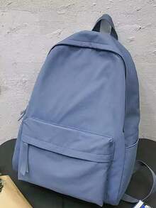 Backpack Male Backpack Large Capacity Backpack High School Students Backpack Nylon Backpack New Senior - Blue - View 1
