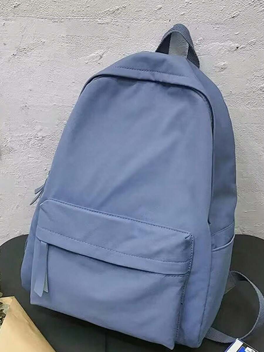 Backpack Male Backpack Large Capacity Backpack High School Students Backpack Nylon Backpack New Senior - Blue - View 1