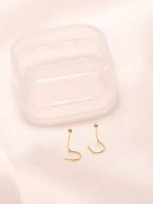 2pcs 925 Sterling Silver Nose Rings, 1.5mm Small Crystal, 24 Gauge Nose Studs