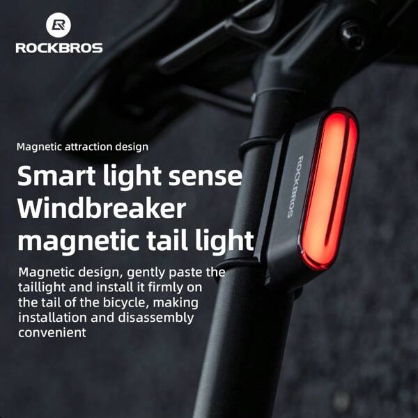 ROCKBROS ROCKBROS 智能自行车尾灯磁吸式 400mAh Type-C 流线型汽车设计