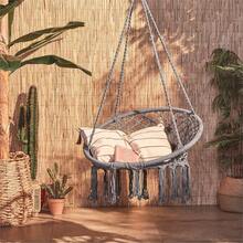 Chaise suspendue – Chaise hamac de jardin en macramé gris et siège pivotant – Chaise pivotante en corde solide et franges de style bohème – Chaise de jardin portable, siège pivotant d'extérieur pour jardin, terrasse et fixation d'arbre CHAISE SUSPENDUE NID DE CIGOGNE BALANÇOIRE DE JARDIN POUR LA MAISON 120CM - Multicolore - Voir 9