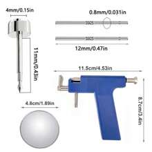 Kit per piercing professionale per orecchie, per uso in salone o domestico, con 20 pezzi di orecchini a perno in acciaio inossidabile, 12 pezzi di orecchini in zirconia, 10 pezzi di perni per orecchie in argento 925
