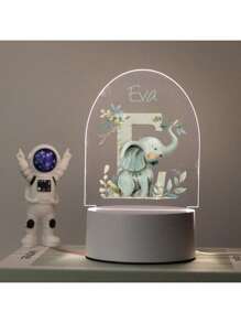 1 szt. Spersonalizowany prezent z 26 literami przedstawiającymi dinozaury i inne zwierzęta, idealny dla chłopców, dziewcząt lub przyjaciół. Lampka nocna LED z efektem świetlnym 3D, ciepłe światło, prezent urodzinowy, oświetlenie dekoracyjne, lampka biurkowa, oświetlenie nocne. Nadaje się na Walentynki, jako dekoracja walentynkowa. Wodoodporny, odporny na pleśń, modny.