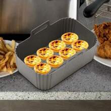 1 pièce/2 pièces Doublures en silicone FlexiBake Pro pour friteuse à air - Plaque de cuisson universelle antiadhésive pour Foodi/Dual DZ201/Cosori, résistante à la chaleur jusqu'à 260°C et lavable au lave-vaisselle, tapis rectangulaire réutilisable pour rôtir, frites, légumes - Accessoires de cuisine sans odeur pour la maison, le camping, le restaurant