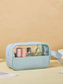 3pcs/Set Large Capacity Cosmetic Bag PVC Waterproof Makeup Bag Transparent Travel Organizer Bag Makeup Brush Bag Cosmetic Bag Perfume Storage Box, Essential For Summer Holiday Travel, Beach Bag, Handbag, Suitable For Skincare, Makeup, Bathroom Storage, Lipstick, Makeup Pencils, Shampoo, Toothbrush, Curling Brush, Etc.