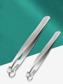 1pc Stainless Steel Round Head Nose Hair Trimmer, Blackhead Tweezers, Beard Trimmer, Eyebrow Trimmer, Beauty Tool
