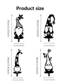 Nordic Style Metal Material, Striped Pointed Hat Long Beard Santa Gnome Silhouette, Unique Aesthetic And Sturdy Quality, Metal Garden Decor Rustic Charm - Suitable For Garden Decoration, Balcony Arrangement, Yard Landscaping, Indoor Corner Accents, Christmas Decoration